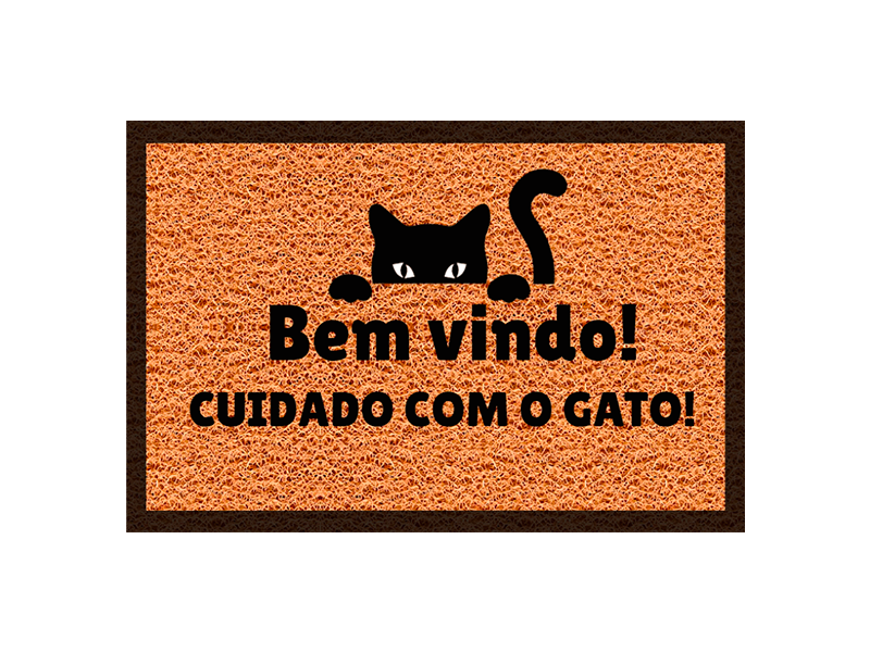 Tapete personalizado bem-vindo cuidado com o gato