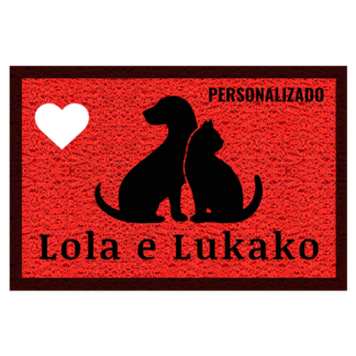 Tapete personalizado Gato e Cachorro